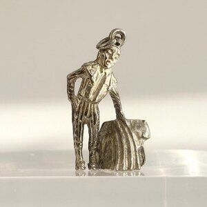 Matador Shaped Sterling Silver Teeny Tiny Rare Mexican Vintage Pendant | Charm